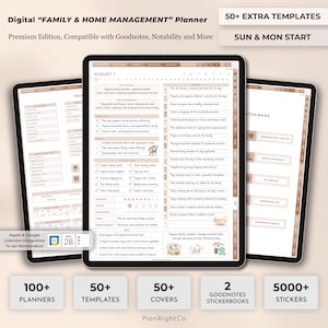 Digital Family Planner, Family Calendar, Family Chore List, Household Planner, Household Budget, Household Management, Goodnotes iPadplanner