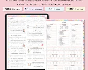 Digital Couple Journal, Couple Planner, Relationship Planner, Relationship Goal Planner, Date Night Activity, Couple Therapy, Goodnotes Ipad