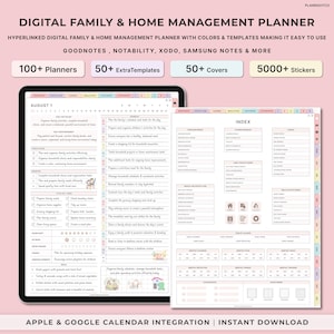 Digital Household Planner, Family Planner, Family Calendar, Family Chore List, Household Budget, Household Management, Goodnotes iPadplanner