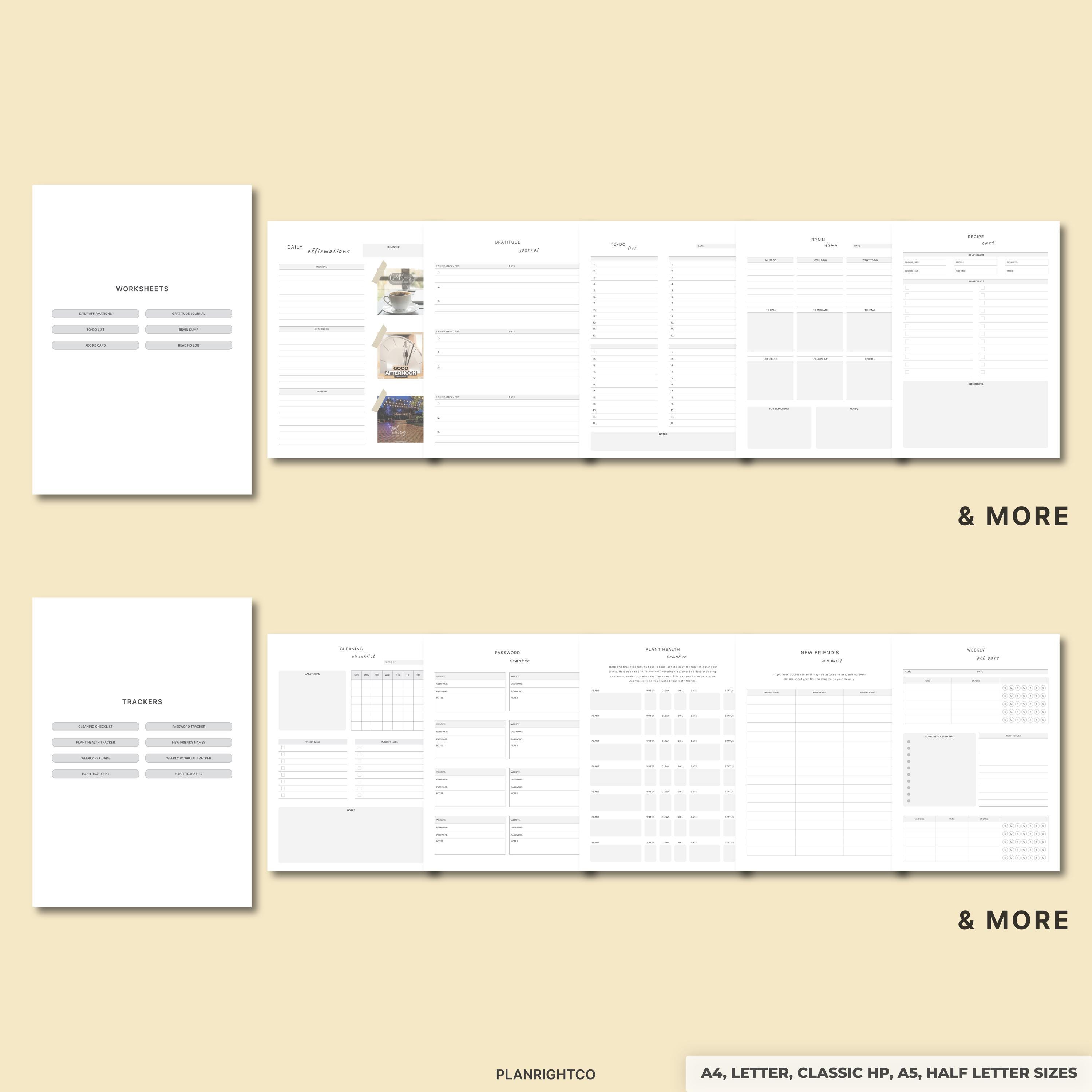 Printable ADHD Planner for Adults | Undated Daily Weekly Productivity ...