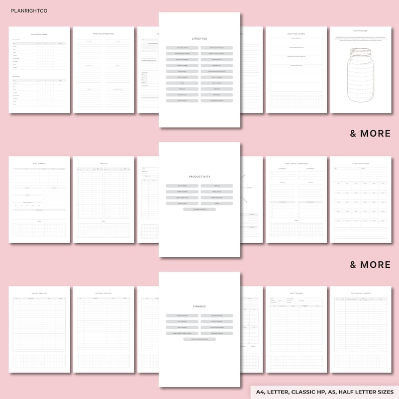 Utskrivbar Glow Up-planerare | Självvårds- och välbefinnandeplanerare | Skönhet, hudvård, fitness, livsstil, humörspårare | Glow Up-guide, A4 A5 brev bild 7