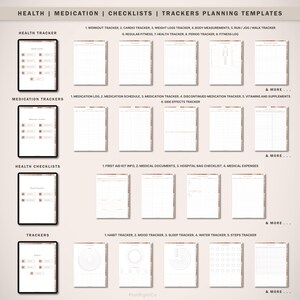 Pianificatore medico digitale, pianificazione medica, pianificatore Goodnotes per iPad, registro medico, registro sanitario, pianificatore sanitario, monitoraggio dei farmaci, benessere immagine 6