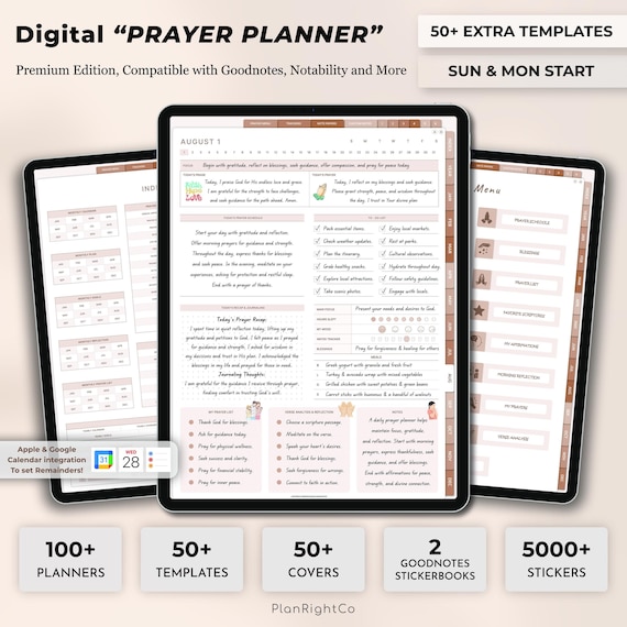 Digital Prayer Journal, Prayer Planner, Gratitude Journal, Daily Prayer Planner, Faith Planner Notebook, Prayer Journal Templates, Ipad Plan