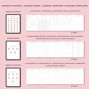 Pode incluir: Modelos de planejamento de jardim imprim&iacute;veis com se&ccedil;&otilde;es para invent&aacute;rio de sementes, registro de compra de sementes, invent&aacute;rio de manuten&ccedil;&atilde;o do jardim, registro de imers&atilde;o e germina&ccedil;&atilde;o, registro de colheita, preserva&ccedil;&atilde;o da colheita, lista de compras de plantas, lista de compras de jardim, registro de compra de sementes, or&ccedil;amento de produtos, or&ccedil;amento do jardim, or&ccedil;amento de itens de jardim e despesas.