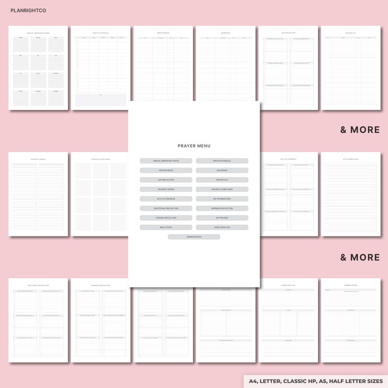 Prayer Planner Printable | Bible Study Journal, Scripture Notes, Daily Prayer Log, Gratitude Journal, Faith Workbook, Christian Planner image 7