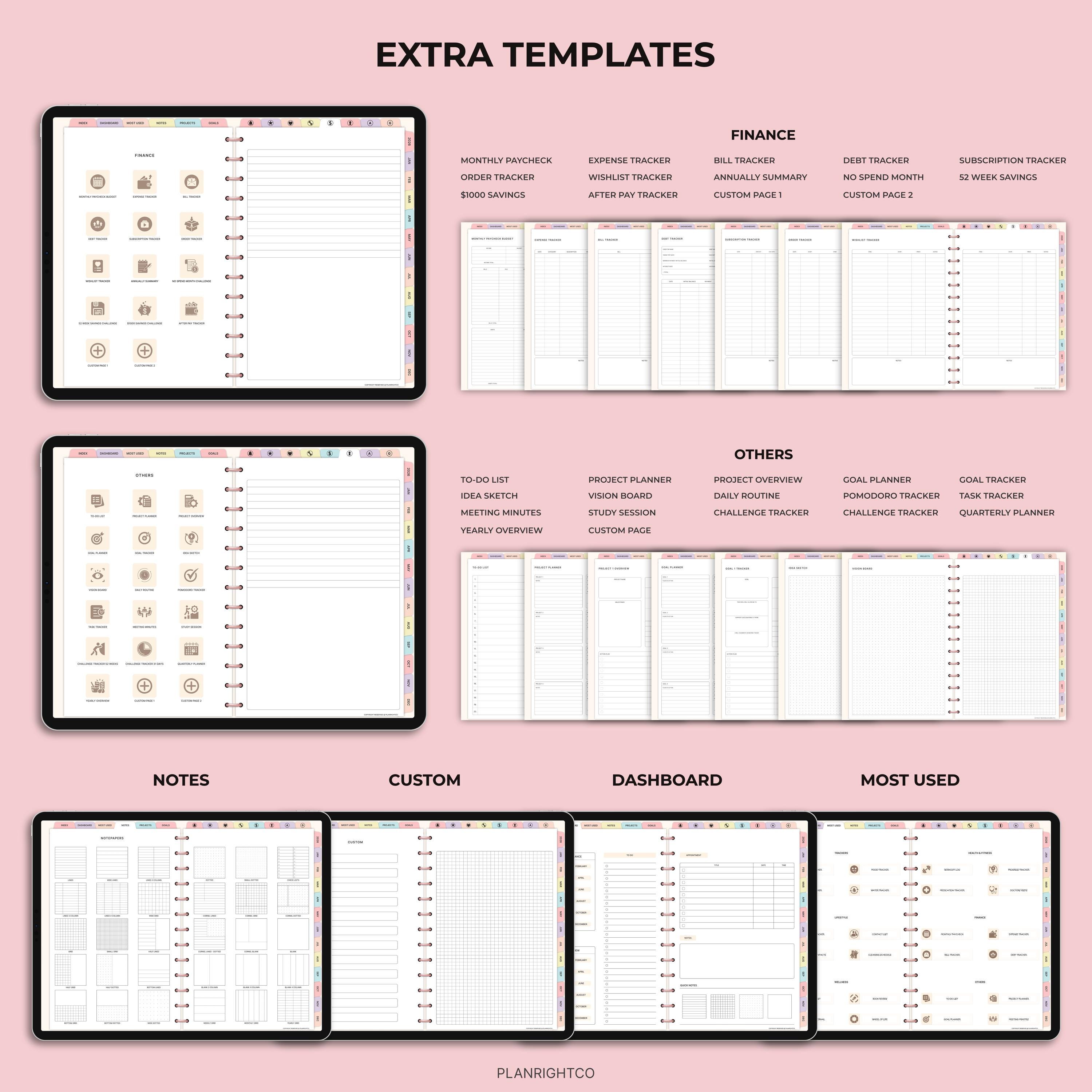 2026 All-in-one Digital Planner | Hyperlinked iPad Planner | Undated ...