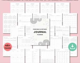 Printable Bullet Journal Bundle | Habit & Mood Trackers, Daily | Monthly Journal Pages, Bujo Templates, A5 Planner Inserts, Journal Kit