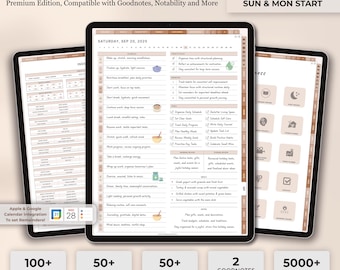 2025-2026 All-in-One Digital Planner | Daily, Weekly, Monthly | Goodnotes and Notability Journal | iPad & Tablet Compatible Digital Planner