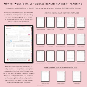 Self Care Digital Planner, Digital Mental Health Journal, Therapy, Anxiety, Gratitude, Mood Tracker, Digital Journal Prompts, GoodNotes iPad image 4