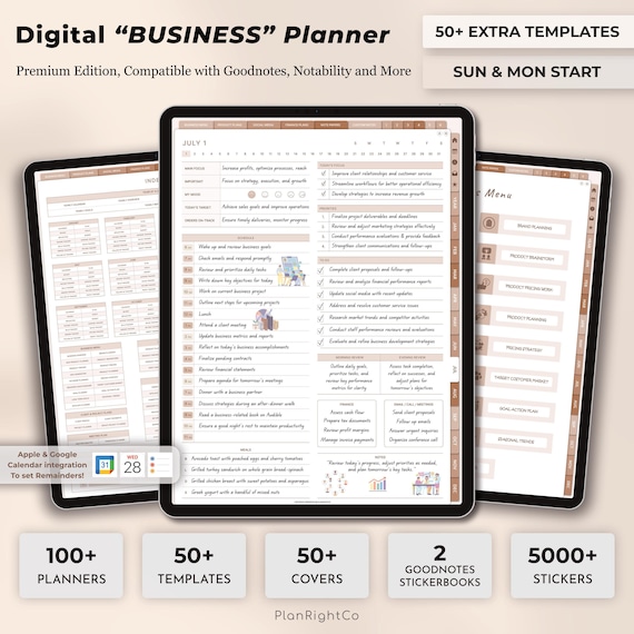 Digital Business Planner, Small Business Planner, Content Planner, Social Media Planner, Business Template, Side Hustle Planner, Goodnotes