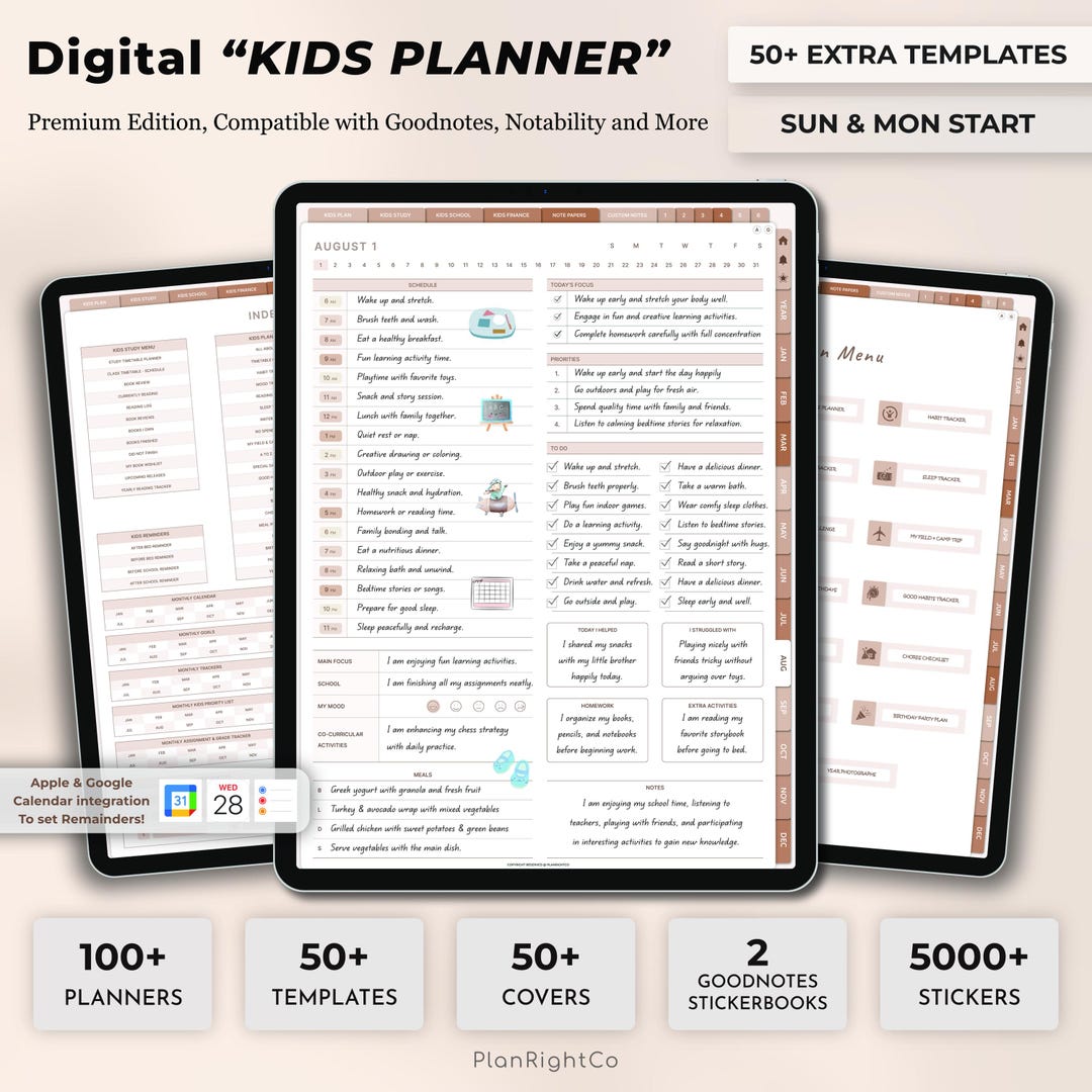 The Ultimate Planner for Kids, Kids Planner, Kids School Tracker ...