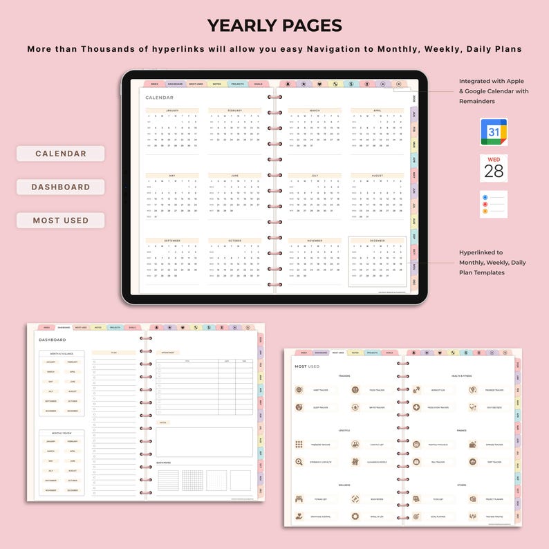 2026 All-in-one Digital Planner | Hyperlinked iPad Planner | Undated ...