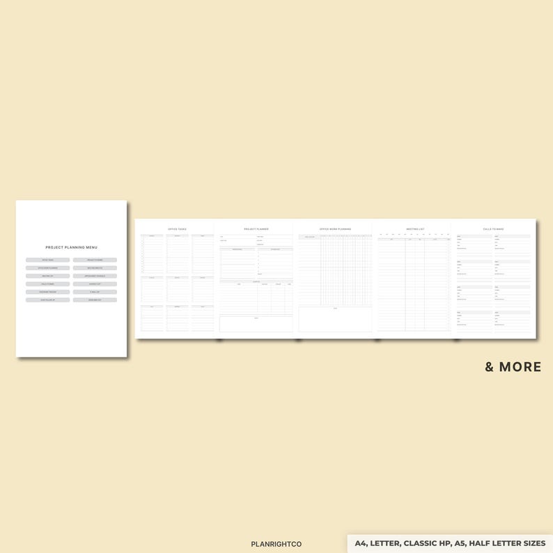 Printable Project Planner Bundle | Undated Project Management Tracker ...