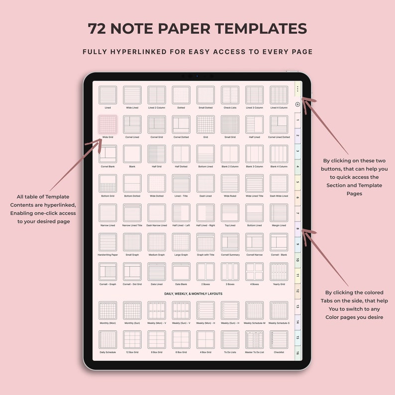 Digital Notebook With Tabs, Goodnotes Notebook, Student Notebook ...