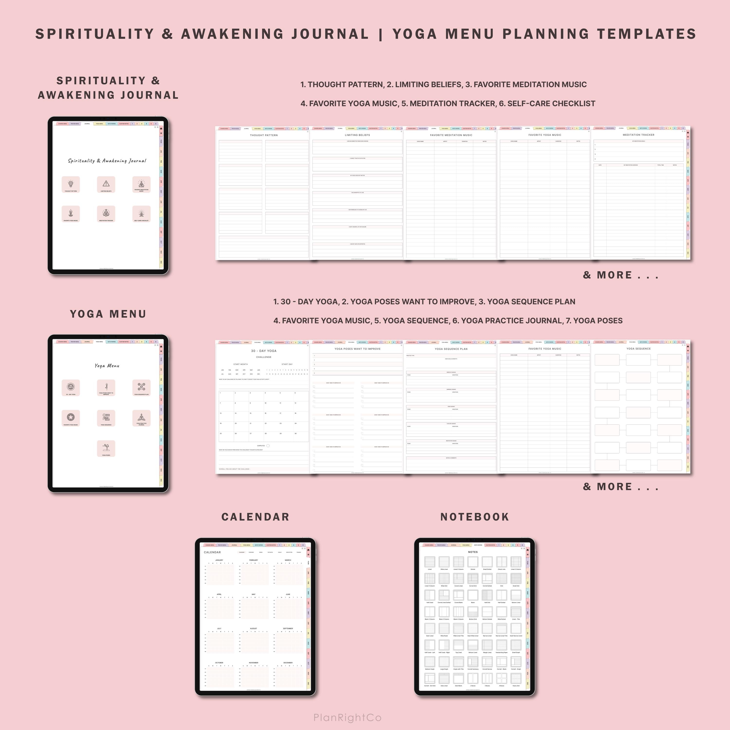 Digital Spiritual Journal Bundle, Manifestation, Chakra Healing ...