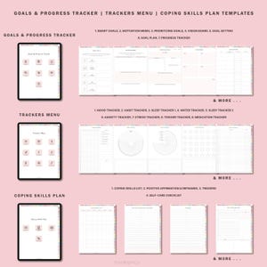 Self Care Digital Planner, Digital Mental Health Journal, Therapy, Anxiety, Gratitude, Mood Tracker, Digital Journal Prompts, GoodNotes iPad image 6