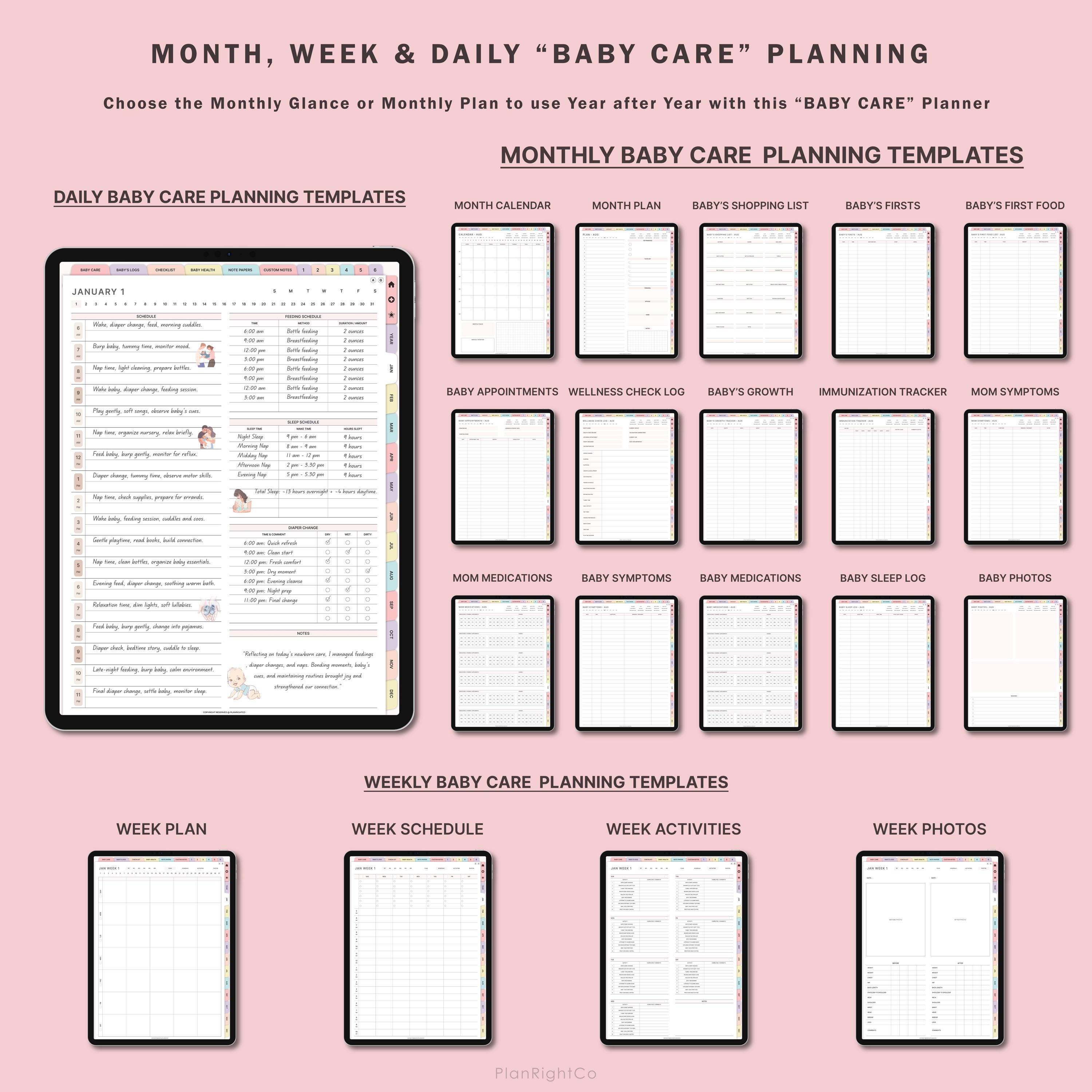 Digital Baby Journal, Digital Newborn Planner, Baby Organizer, Newborn Planning Kit, Baby ...