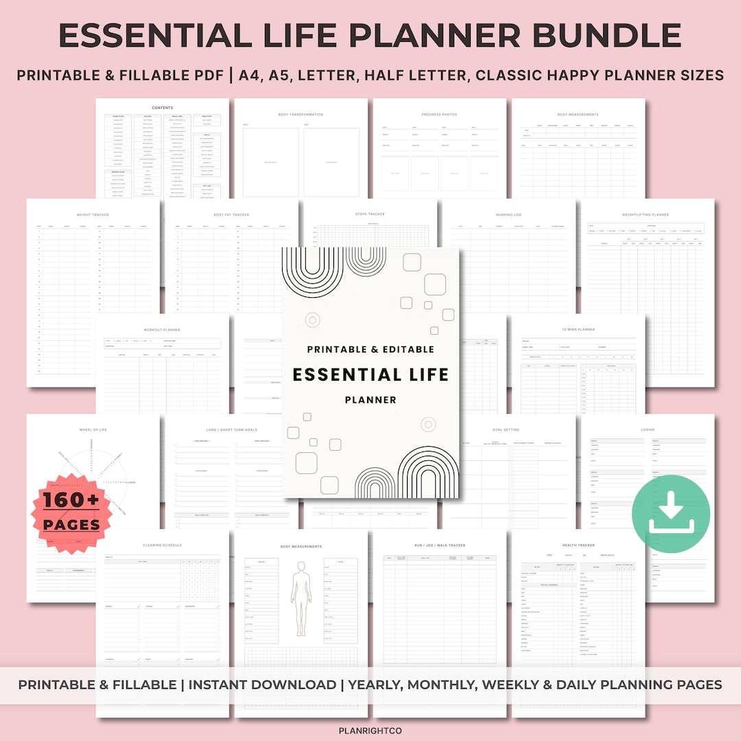 Essential Life Planner Printable | Ultimate Life Binder, Home ...