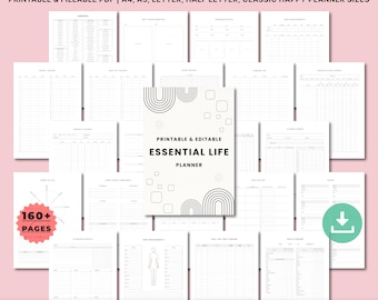 Essential Life Planner Printable | Ultimate Life Binder, Home Management, Productivity & Budget Organizer, Daily Weekly Monthly Planner
