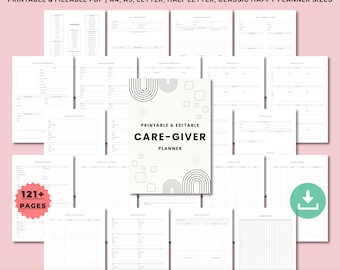 Caregiver Planner Printable Binder | Daily Care Log, Medical Organizer, Elder Care Journal, Medication Tracker, Health & Home Care Sheets