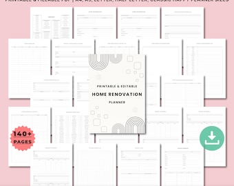 Home Renovation Planner Printable | Remodel & Home Improvement Binder | DIY Project Planner, Renovation Budget, Interior Design Organizer