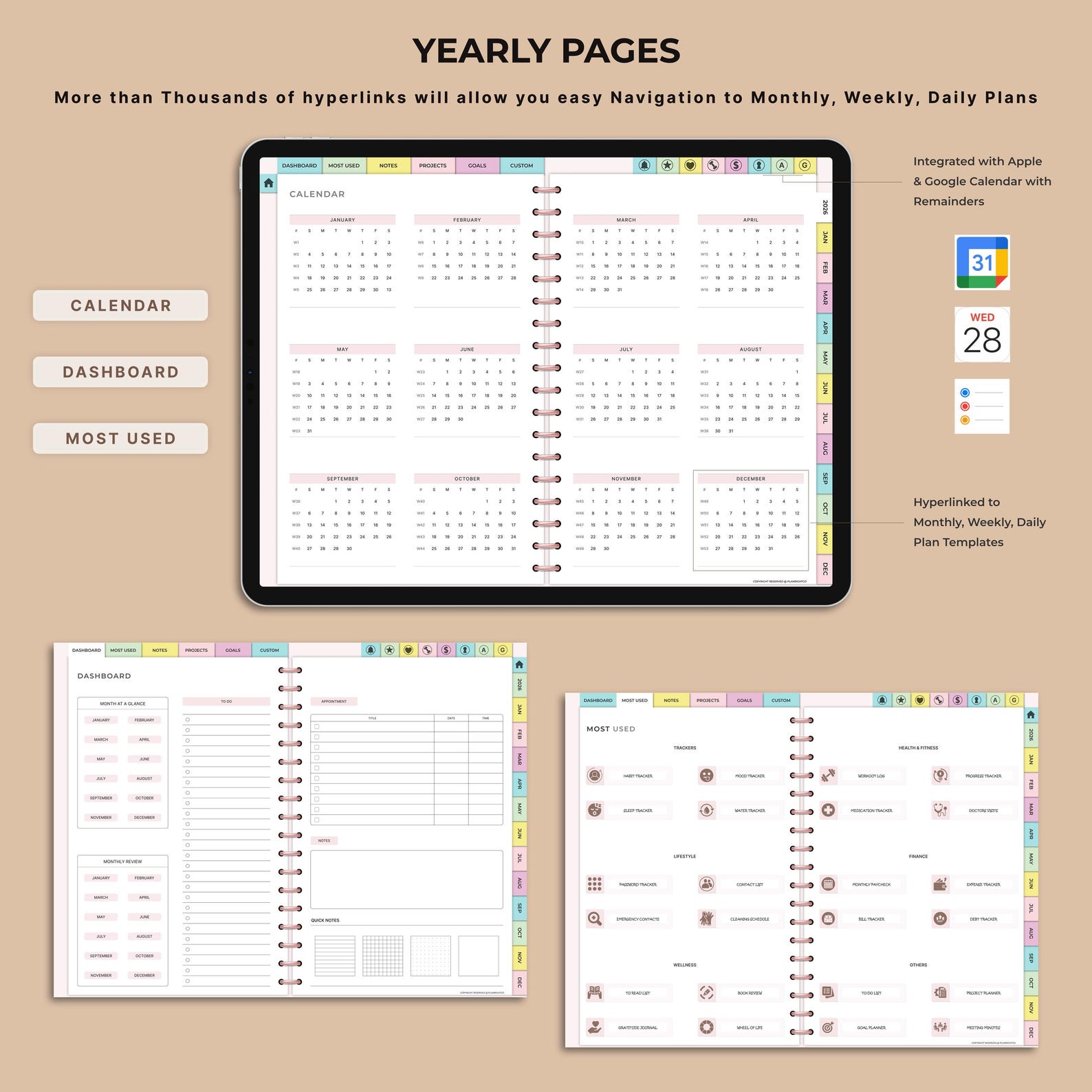 All-in-one 2026 Digital Planner | Hyperlinked Goodnotes iPad Daily ...