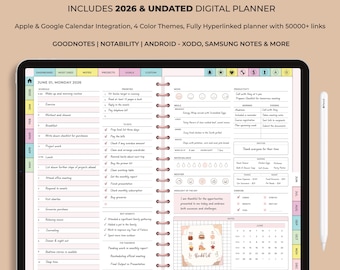 All-in-One 2026 Digital Planner | Hyperlinked GoodNotes iPad Daily Weekly Monthly | ADHD Life Ultimate Bundle