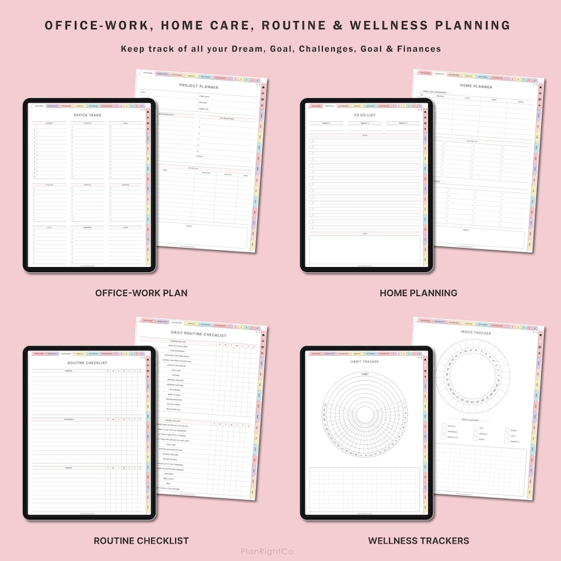Digital Work-life Balance Planner, Work Planner, Office Task Planner ...