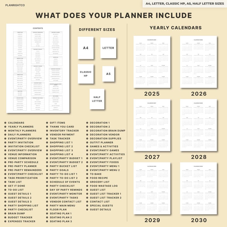 Printable Event Planner Bundle | Undated Birthday Party Planning ...