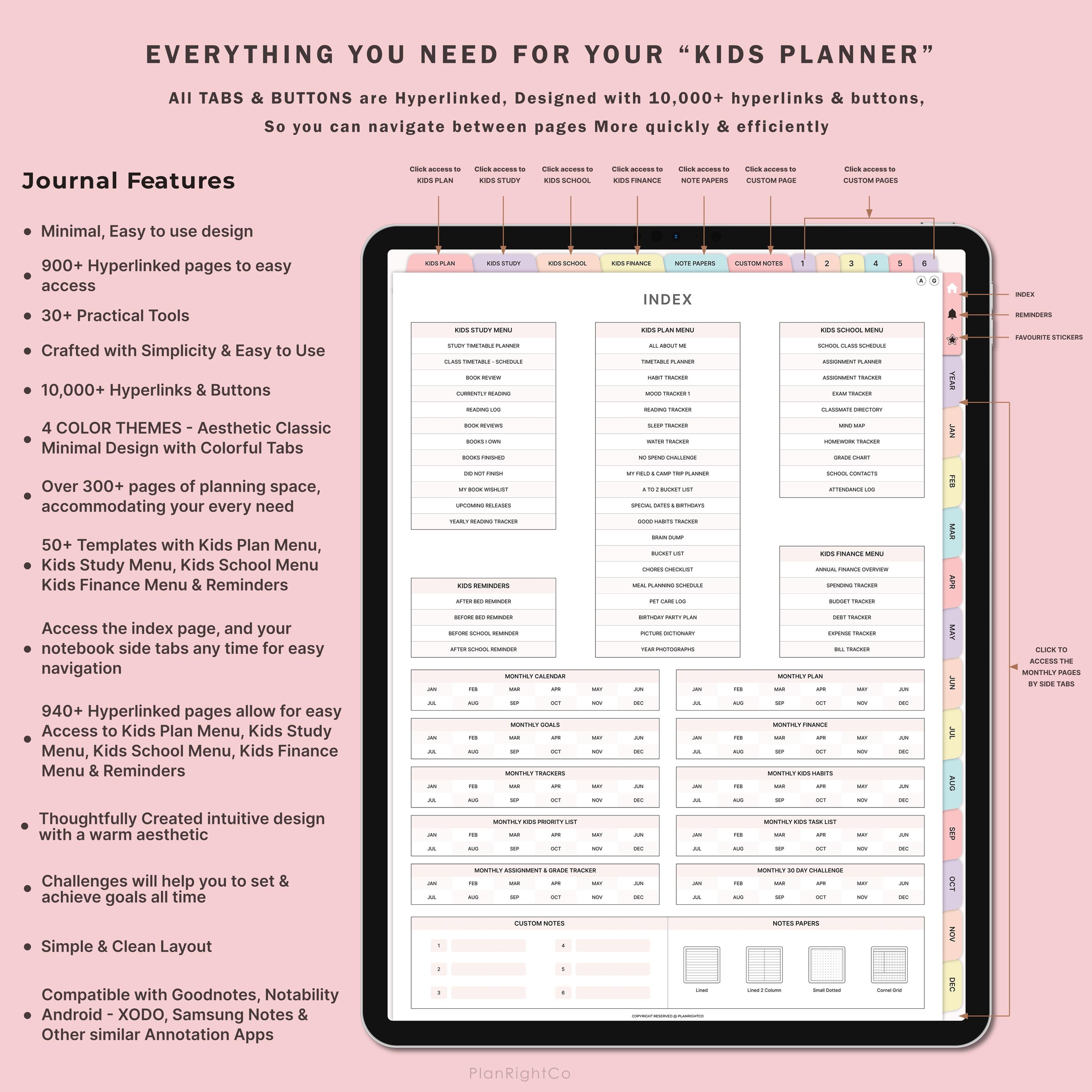 Kids Planner, Kids Daily Planner, Daily Journal for Kids, iPad Kids Planner, Kids PDF Planner ...