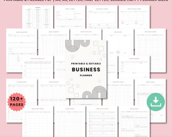 Printable Business Planner Bundle | Small Business Organizer | Business Plan, Finance, Project & Social Media Templates | A4 A5 Letter