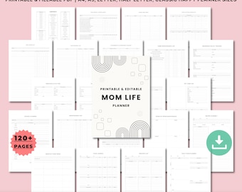 Mom Life Planner Printable | Busy Mom Organizer, Family Planner, Daily & Weekly Mom Schedule, Home Management Binder, A4 A5 Letter Inserts