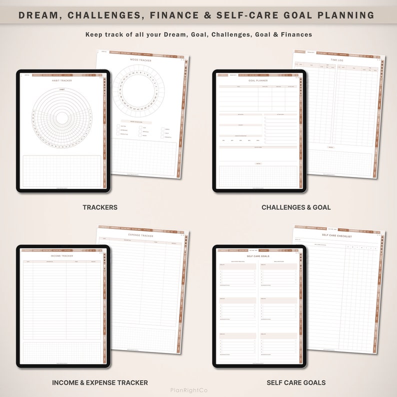 Digital Self Care Planner, Self Care Journal, Wellness Journal ...