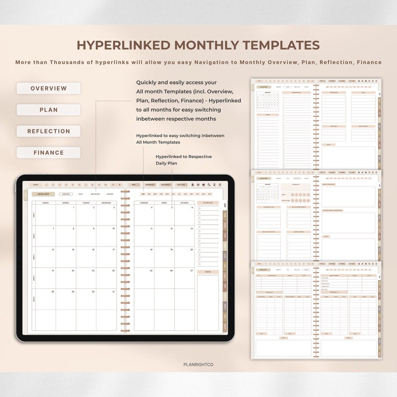 Digital planner, iPad planner, goodnotes planner, daily, weekly, monthly planner, notability planner, digital planner 2024 2025 undated iPad image 4