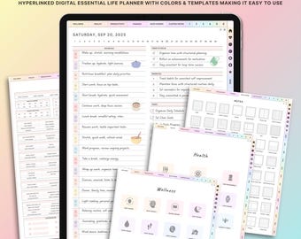 Digital Planner 2025-2026 | All-in-One Goodnotes Template | Digital Journal | Weekly, Daily, Monthly Planner 2025, 2026 Digital Planner