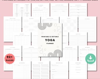 Yoga Planner Printable | Yoga Journal & Practice Tracker | Meditation | Mindfulness Workbook | Yoga Pose Guide, Routine Planner PDF