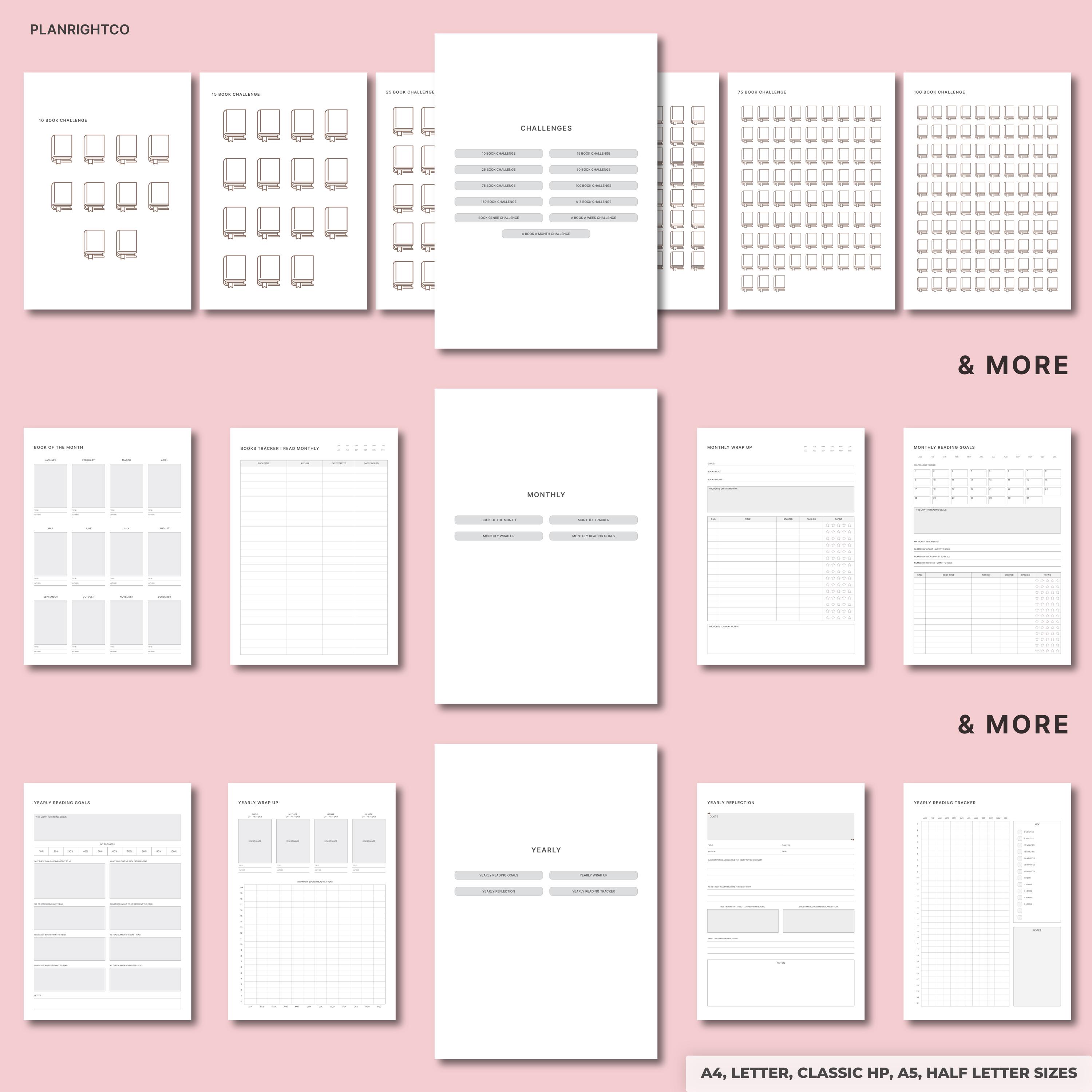 Printable Reading Journal | Book Tracker & Review Pages | Reading ...