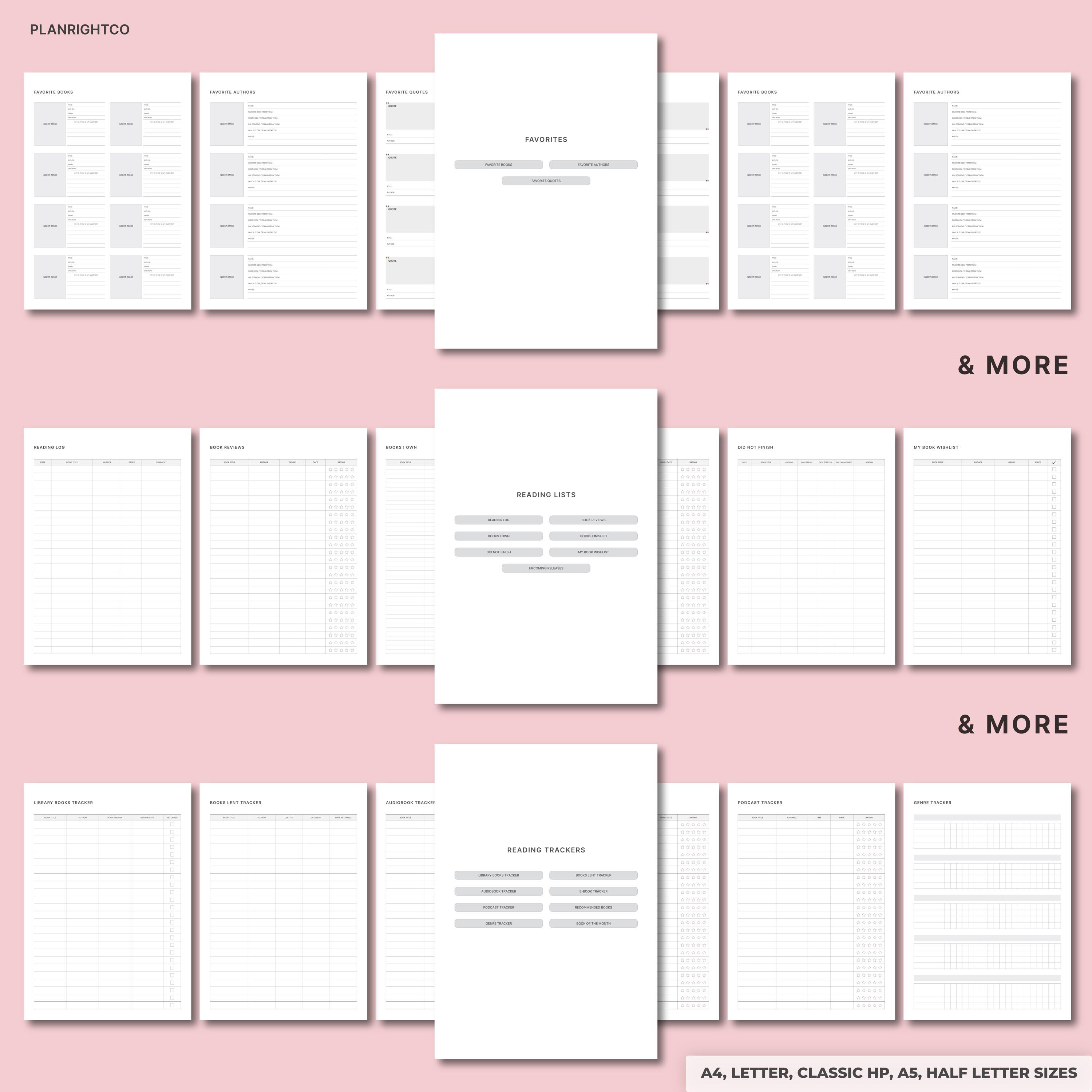 Printable Reading Journal | Book Tracker & Review Pages | Reading ...