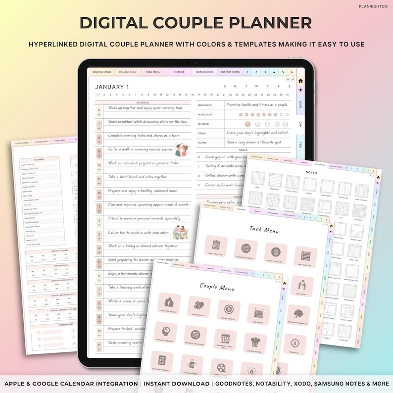 Digital Relationship Planner, Couple Planner, Couple Journal ...