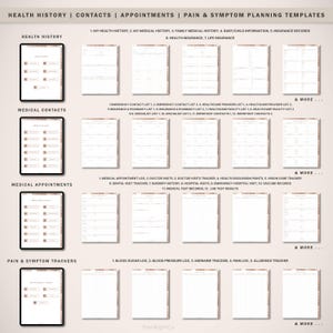 Pianificatore medico digitale, pianificazione medica, pianificatore Goodnotes per iPad, registro medico, registro sanitario, pianificatore sanitario, monitoraggio dei farmaci, benessere immagine 5