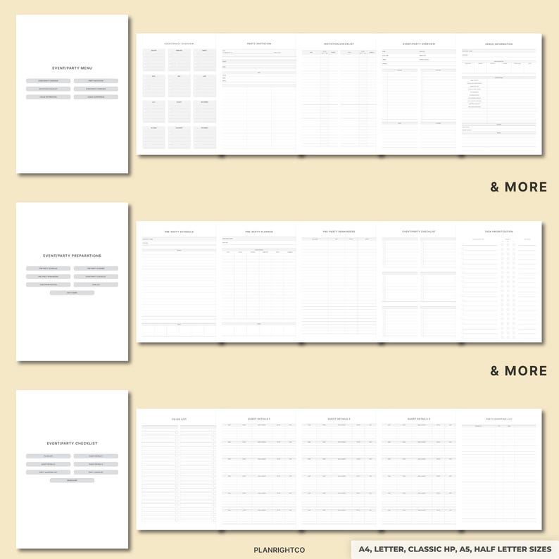 Printable Event Planner Bundle | Undated Birthday Party Planning ...