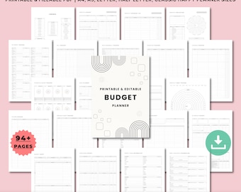 Printable Budget Planner | Expense, Bill & Savings Tracker | Monthly, Paycheck Budget Sheets | A4 A5 Letter Inserts | Finance Planner Bundle