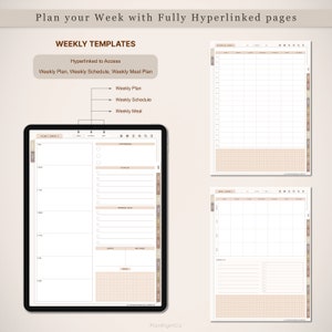 Digital Planner - GoodNotes, iPad, Notability | Daily, Weekly, Monthly | 2024-2025 | Undated | Digital Planner 2024 2025 Undated iPad image 5