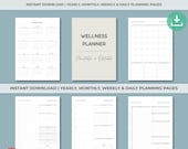 Wellness Planner Printable | Self-Care Journal | Habit | Health | Fitness Log | Mindfulness & Mood Tracker | Gratitude | Nutrition Journal