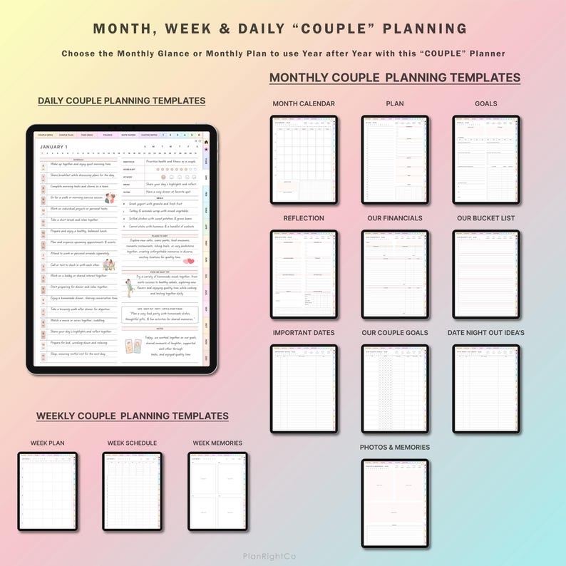 Digital Relationship Planner, Couple Planner, Couple Journal ...