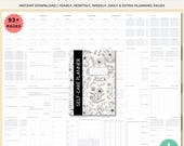 Printable Self Care Planner Bundle | Undated Mental Health Journal & Mood Tracker | Wellness | Self Love Inserts A4 A5 Letter