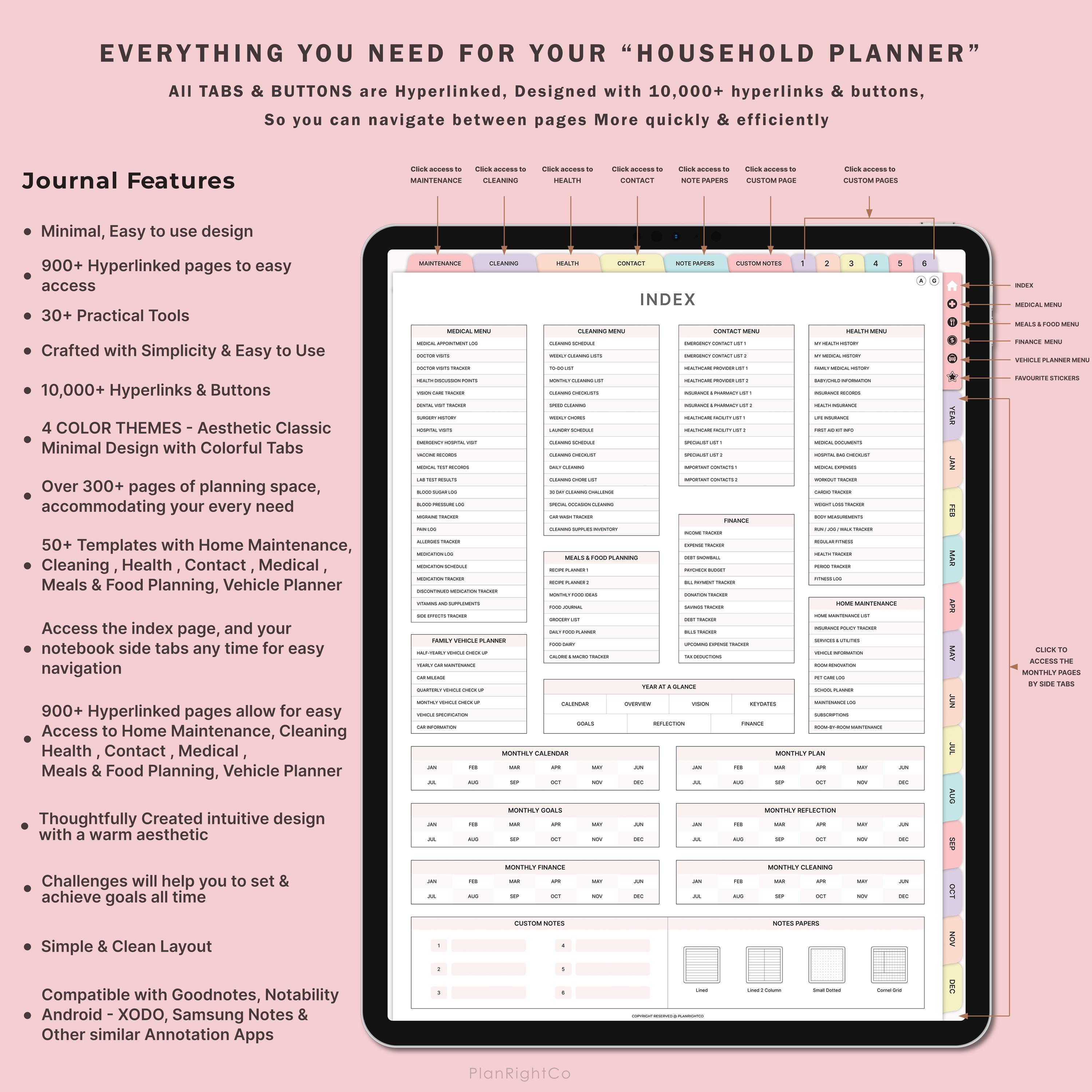 Digital Household Management Binder, Household Planner, Life Organizer ...