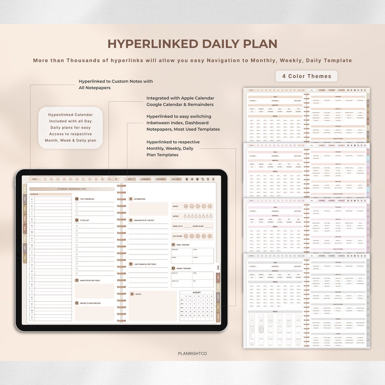 Digitaler Planer, iPad-Planer, Goodnotes-Planer, Tages, Wochen, Monatsplaner, Bekanntheitsplaner, digitaler Planer 2024 2025 undatiertes iPad Bild 6