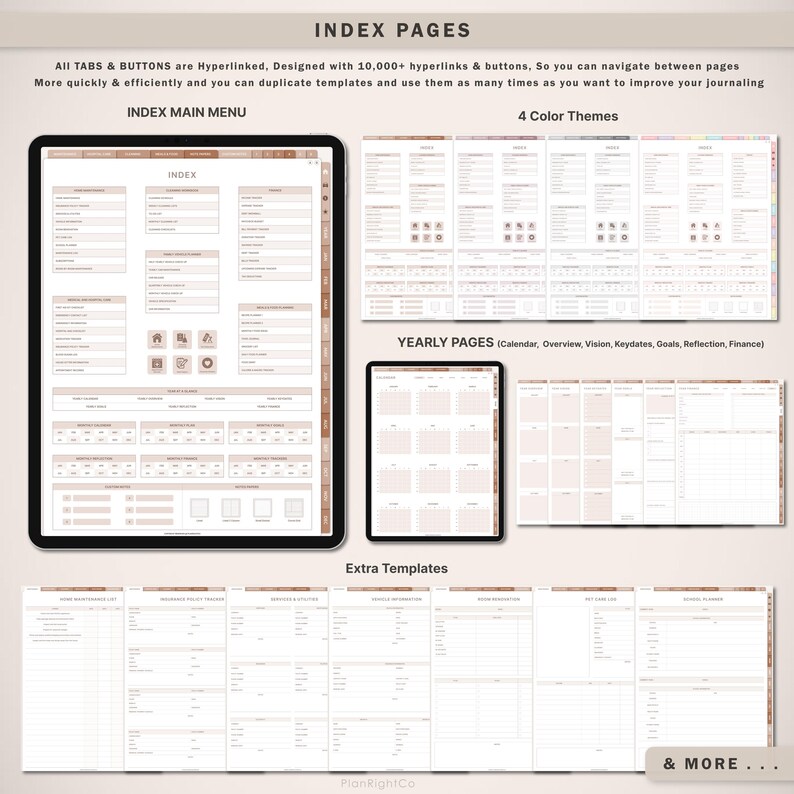 Digital Family Planner, Family Calendar, Family Chore List, Household