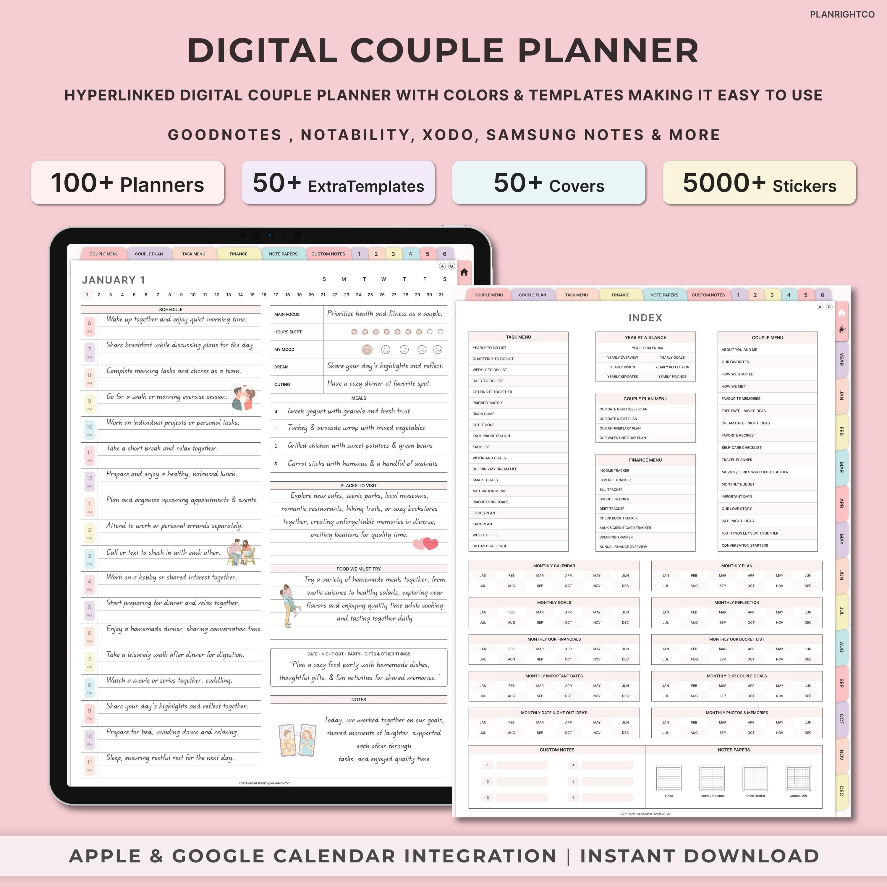 Digital Couple Journal, Couple Planner, Relationship Planner ...